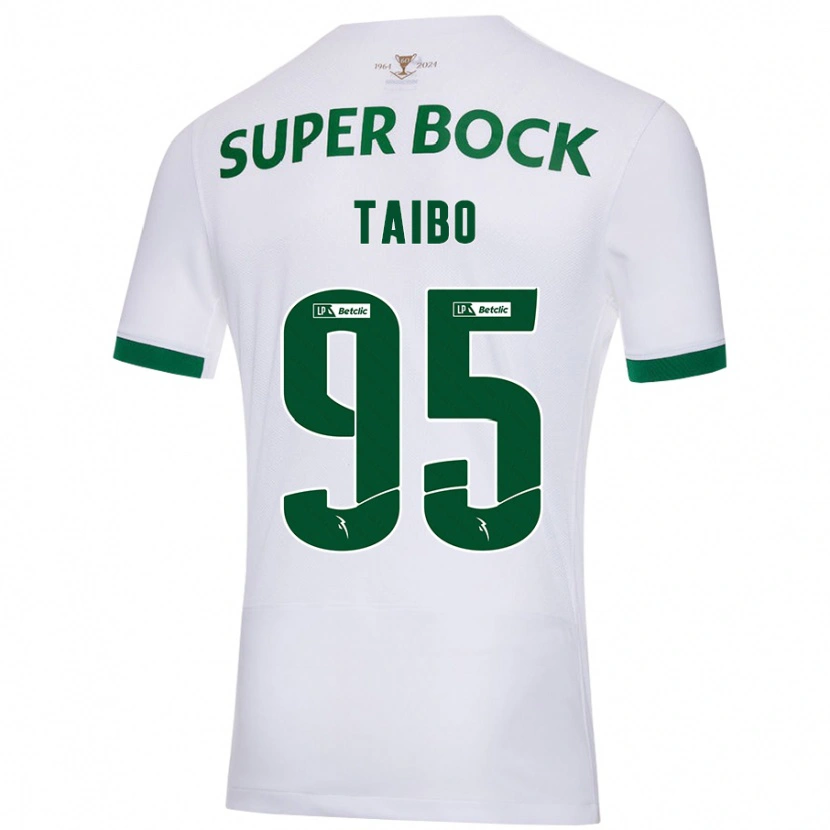 Danxen Dames Lucas Taibo #95 Wit Groen Uitshirt Uittenue 2024/25 T-Shirt