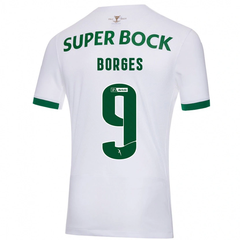 Danxen Dames Ana Borges #9 Wit Groen Uitshirt Uittenue 2024/25 T-Shirt