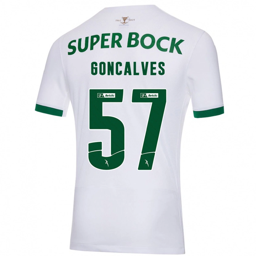 Danxen Dames Inês Gonçalves #57 Wit Groen Uitshirt Uittenue 2024/25 T-Shirt