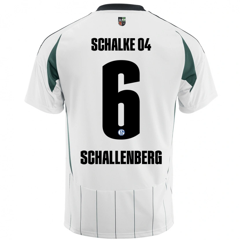 Danxen Dames Ron Schallenberg #6 Wit Groen Uitshirt Uittenue 2024/25 T-Shirt