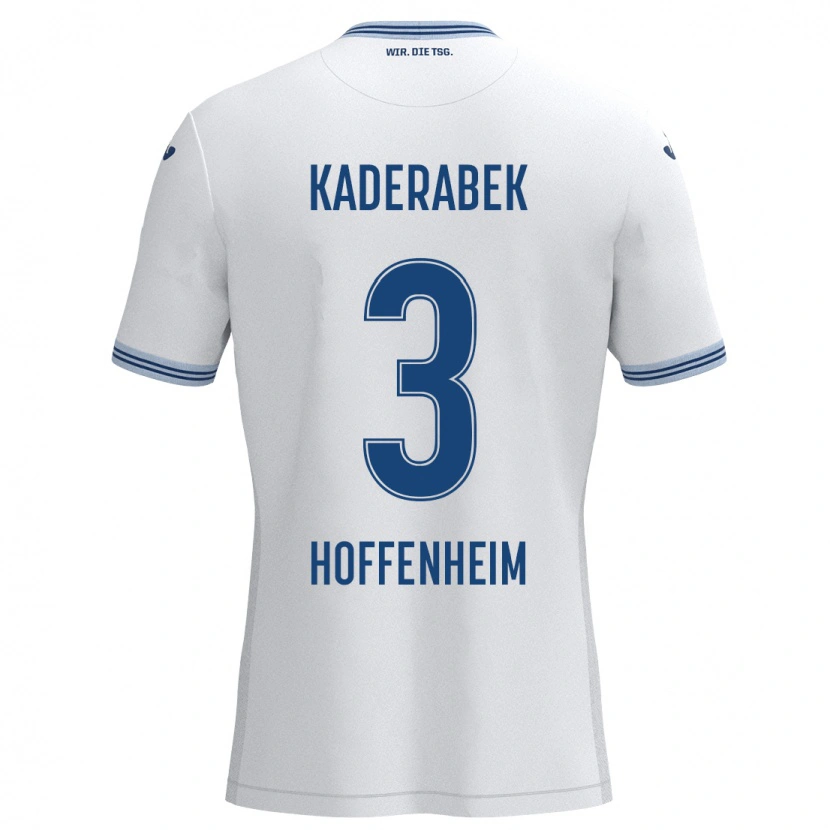 Danxen Dames Pavel Kaderabek #3 Wit Blauw Uitshirt Uittenue 2024/25 T-Shirt