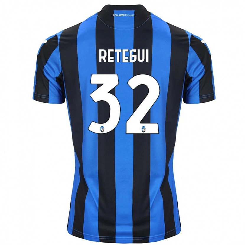 Danxen Kinderen Mateo Retegui #32 Blauw Zwart Thuisshirt Thuistenue 2024/25 T-Shirt