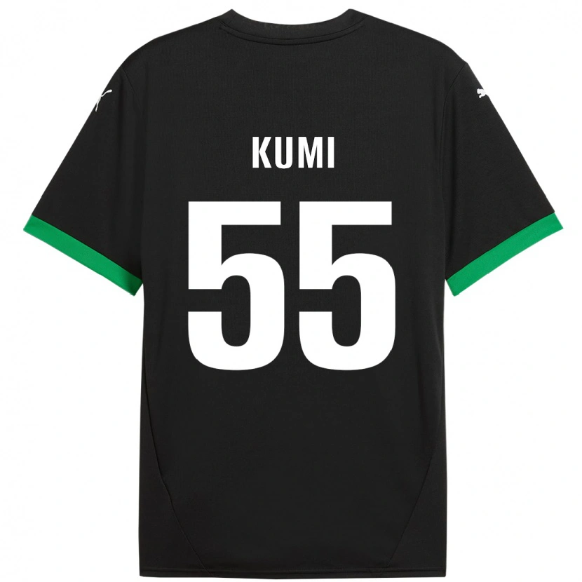 Danxen Kinderen Justin Kumi #55 Zwart Donkergroen Thuisshirt Thuistenue 2024/25 T-Shirt