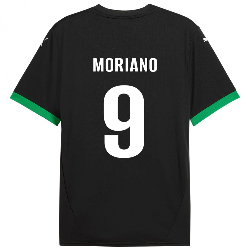 Danxen Kinderen Andrea Moriano #9 Zwart Donkergroen Thuisshirt Thuistenue 2024/25 T-Shirt