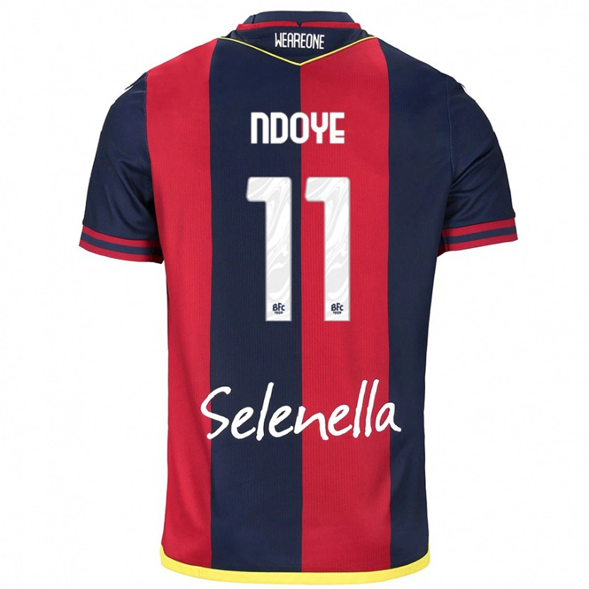 Danxen Kinderen Dan Ndoye #11 Rood Koningsblauw Thuisshirt Thuistenue 2024/25 T-Shirt