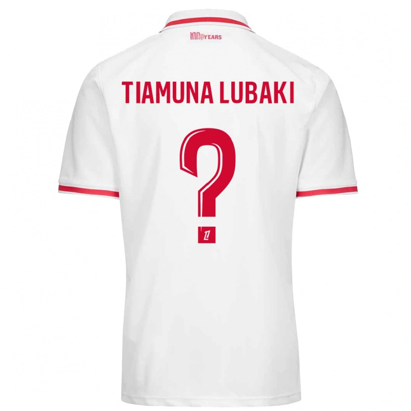 Danxen Kinderen Loïc Tiamuna Lubaki #0 Wit Rood Thuisshirt Thuistenue 2024/25 T-Shirt