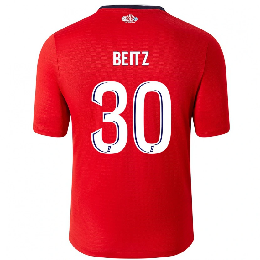 Danxen Kinderen Taylor Beitz #30 Rood Wit Thuisshirt Thuistenue 2024/25 T-Shirt