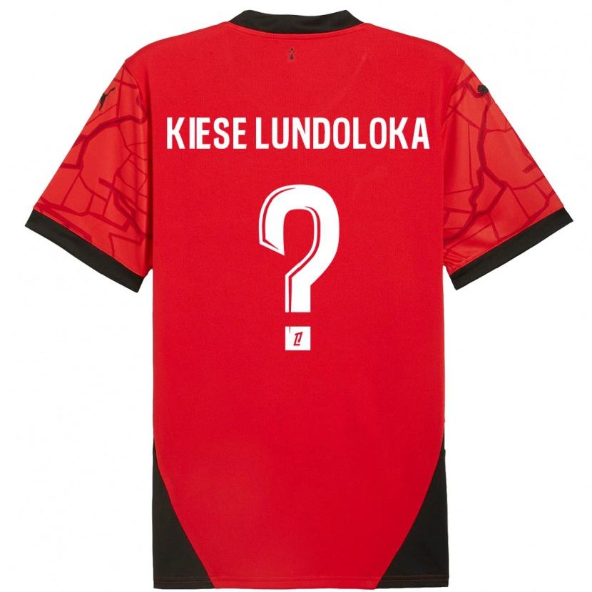 Danxen Kinderen Jeanslor Kiese Lundoloka #0 Rood Zwart Thuisshirt Thuistenue 2024/25 T-Shirt