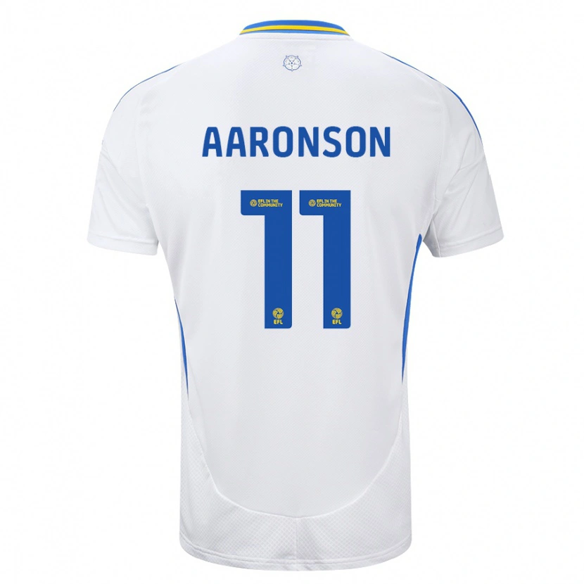 Danxen Kinderen Brenden Aaronson #11 Wit Blauw Thuisshirt Thuistenue 2024/25 T-Shirt