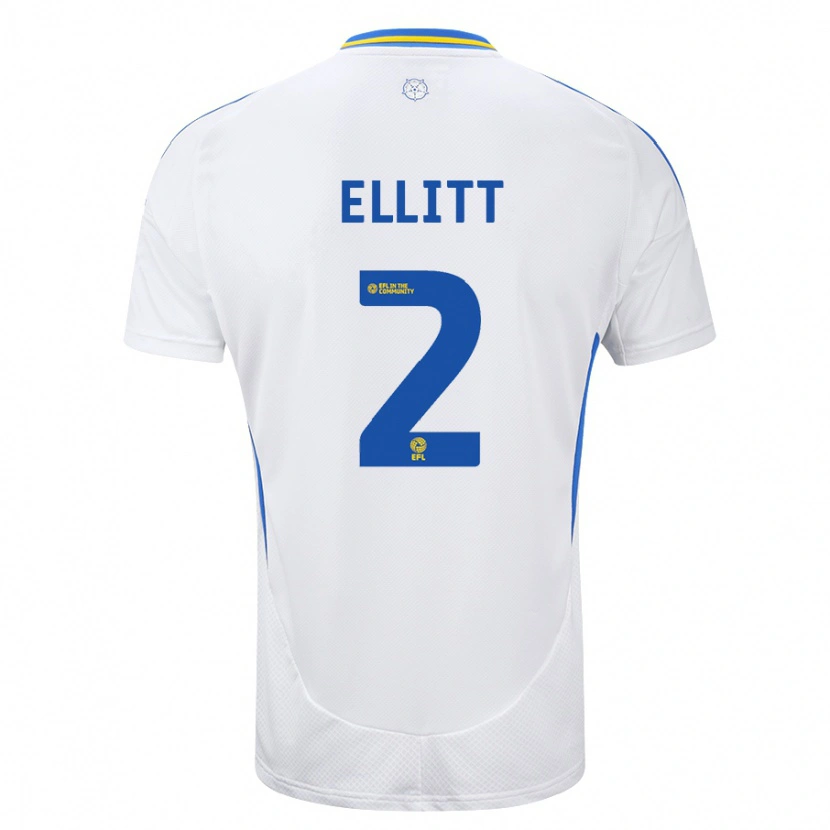 Danxen Kinderen Izzy Ellitt #2 Wit Blauw Thuisshirt Thuistenue 2024/25 T-Shirt