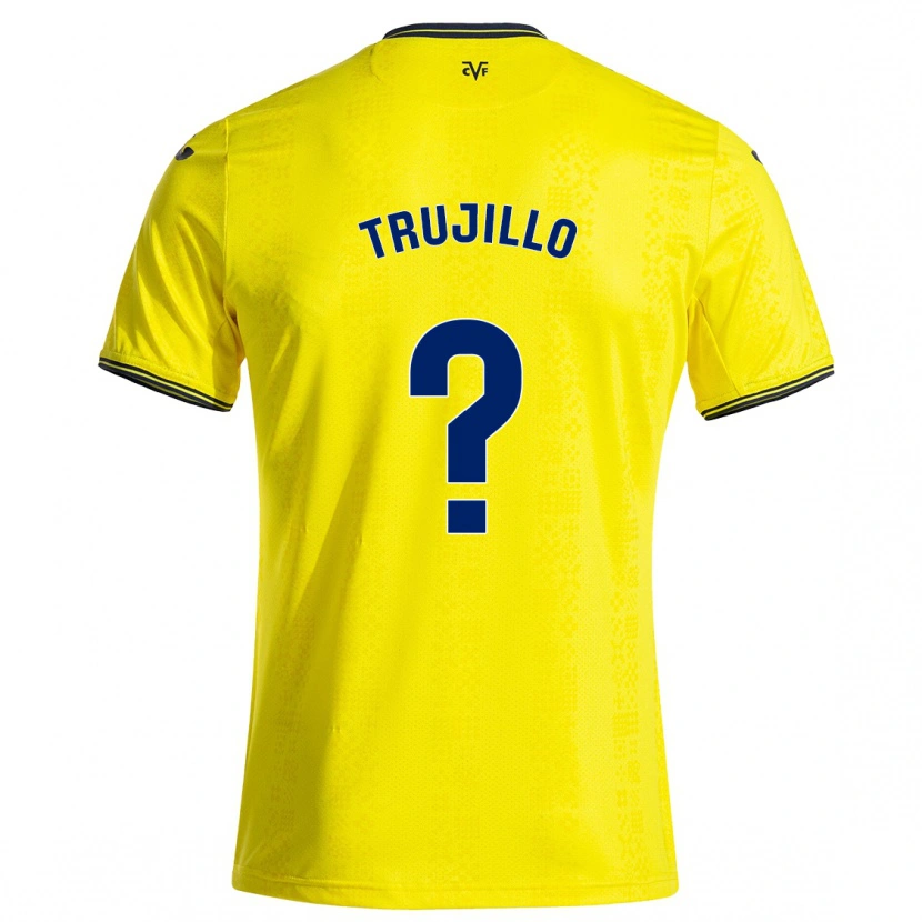 Danxen Kinderen Jairo Trujillo #0 Geel Zwart Thuisshirt Thuistenue 2024/25 T-Shirt