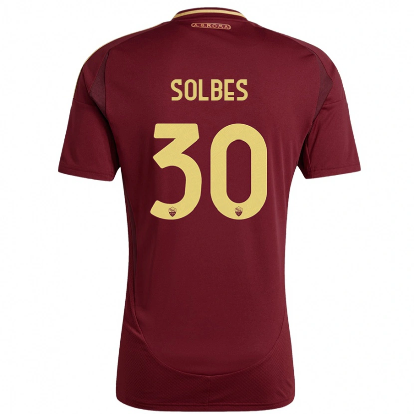 Danxen Kinderen Ricardo Solbes #30 Rood Bruin Goud Thuisshirt Thuistenue 2024/25 T-Shirt