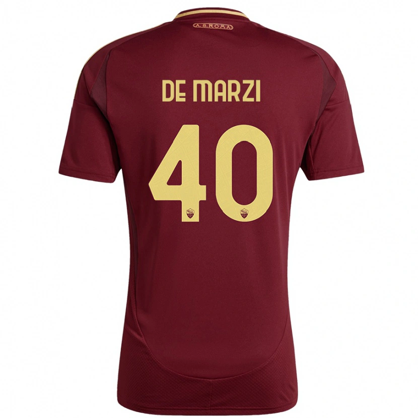 Danxen Kinderen Giorgio De Marzi #40 Rood Bruin Goud Thuisshirt Thuistenue 2024/25 T-Shirt