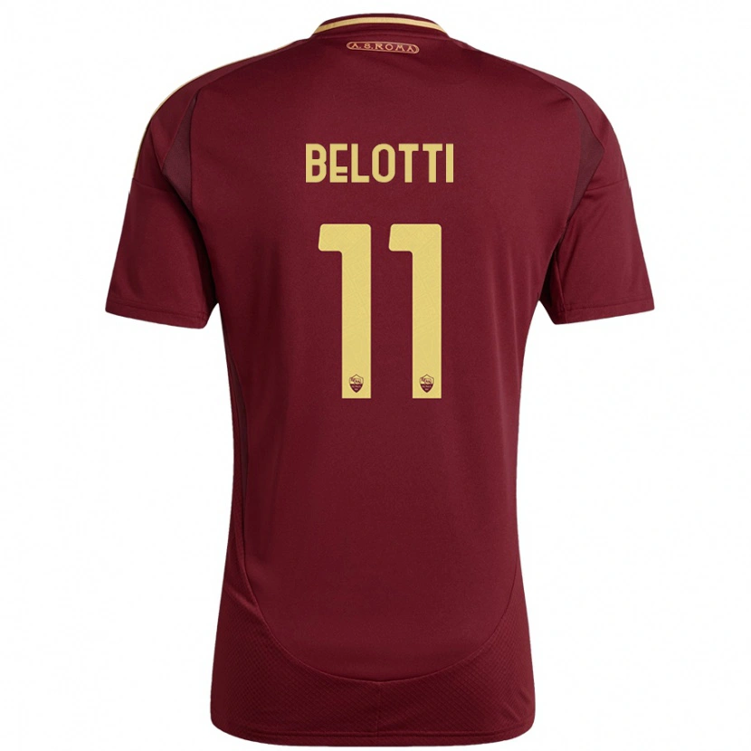 Danxen Kinderen Andrea Belotti #11 Rood Bruin Goud Thuisshirt Thuistenue 2024/25 T-Shirt