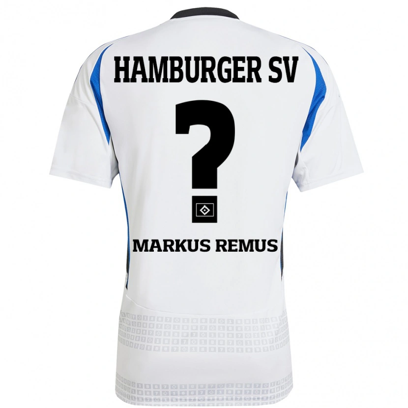 Danxen Kinderen Markus Remus #0 Wit Blauw Thuisshirt Thuistenue 2024/25 T-Shirt