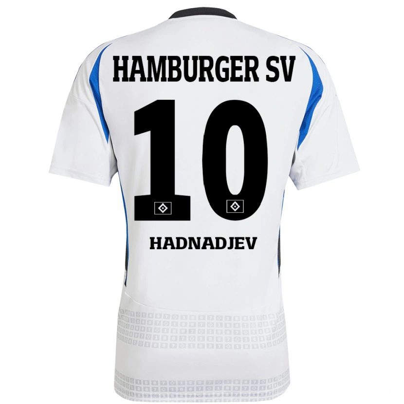 Danxen Kinderen Marko Hadnadjev #10 Wit Blauw Thuisshirt Thuistenue 2024/25 T-Shirt