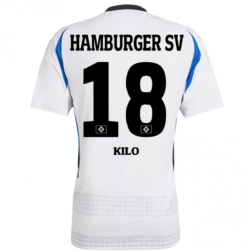 Danxen Kinderen Jesse Kilo #18 Wit Blauw Thuisshirt Thuistenue 2024/25 T-Shirt