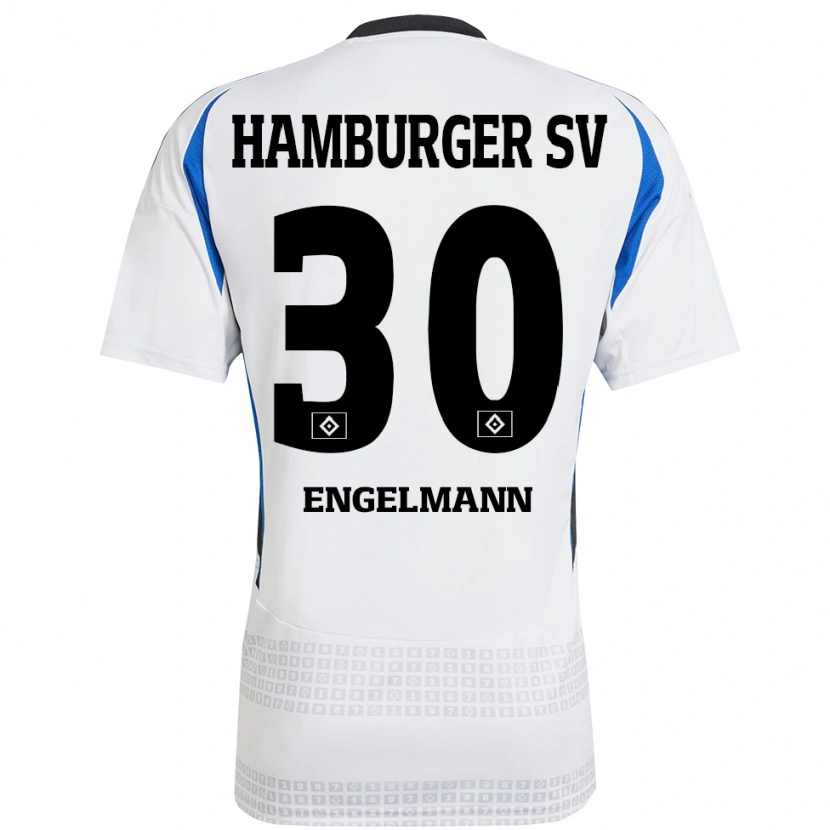 Danxen Kinderen Timon Engelmann #30 Wit Blauw Thuisshirt Thuistenue 2024/25 T-Shirt