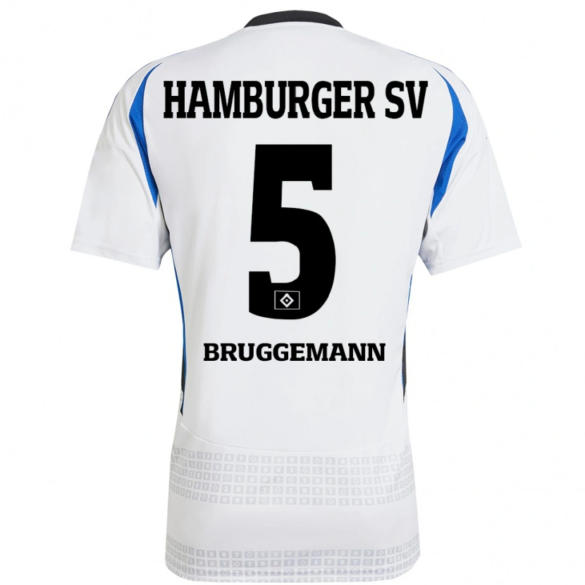 Danxen Kinderen Nina Brüggemann #5 Wit Blauw Thuisshirt Thuistenue 2024/25 T-Shirt