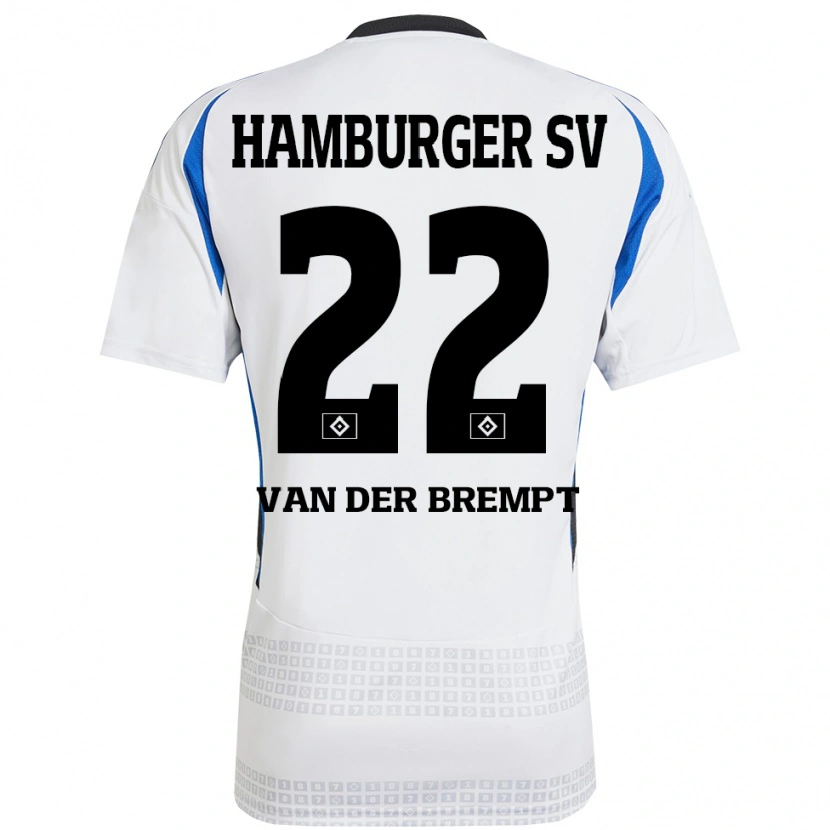 Danxen Kinderen Ignace Van Der Brempt #22 Wit Blauw Thuisshirt Thuistenue 2024/25 T-Shirt