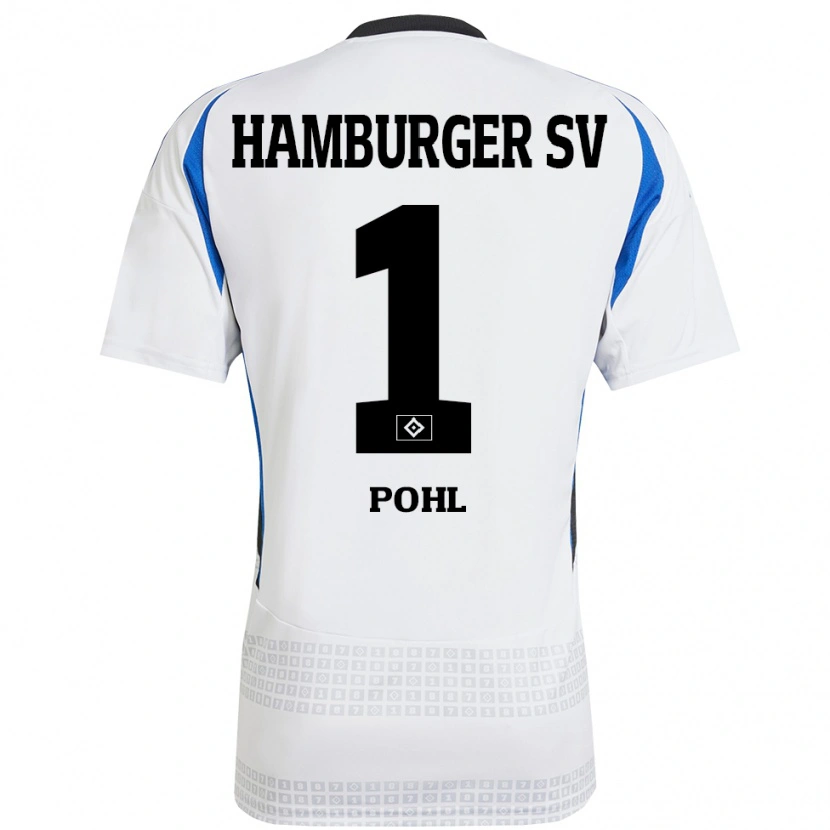 Danxen Kinderen Christina Pohl #1 Wit Blauw Thuisshirt Thuistenue 2024/25 T-Shirt