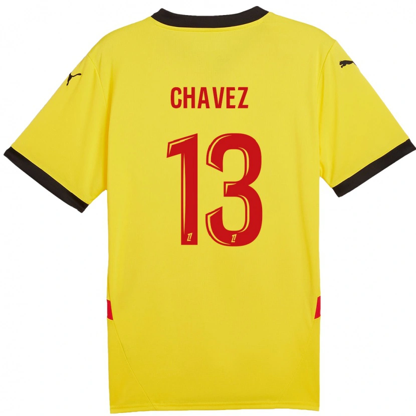 Danxen Kinderen Jhoanner Chávez #13 Geel Rood Thuisshirt Thuistenue 2024/25 T-Shirt