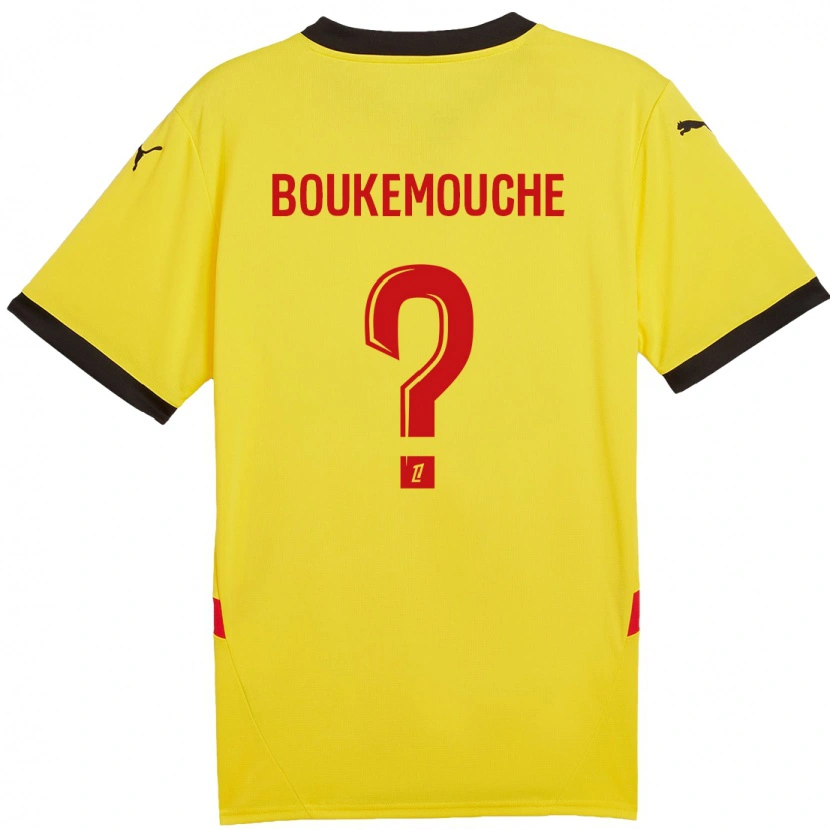 Danxen Kinderen Amine Boukemouche #0 Geel Rood Thuisshirt Thuistenue 2024/25 T-Shirt