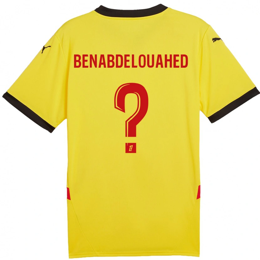 Danxen Kinderen Kaïs Benabdelouahed #0 Geel Rood Thuisshirt Thuistenue 2024/25 T-Shirt