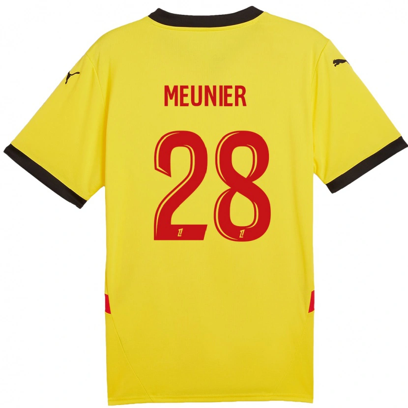 Danxen Kinderen Jennifer Meunier #28 Geel Rood Thuisshirt Thuistenue 2024/25 T-Shirt