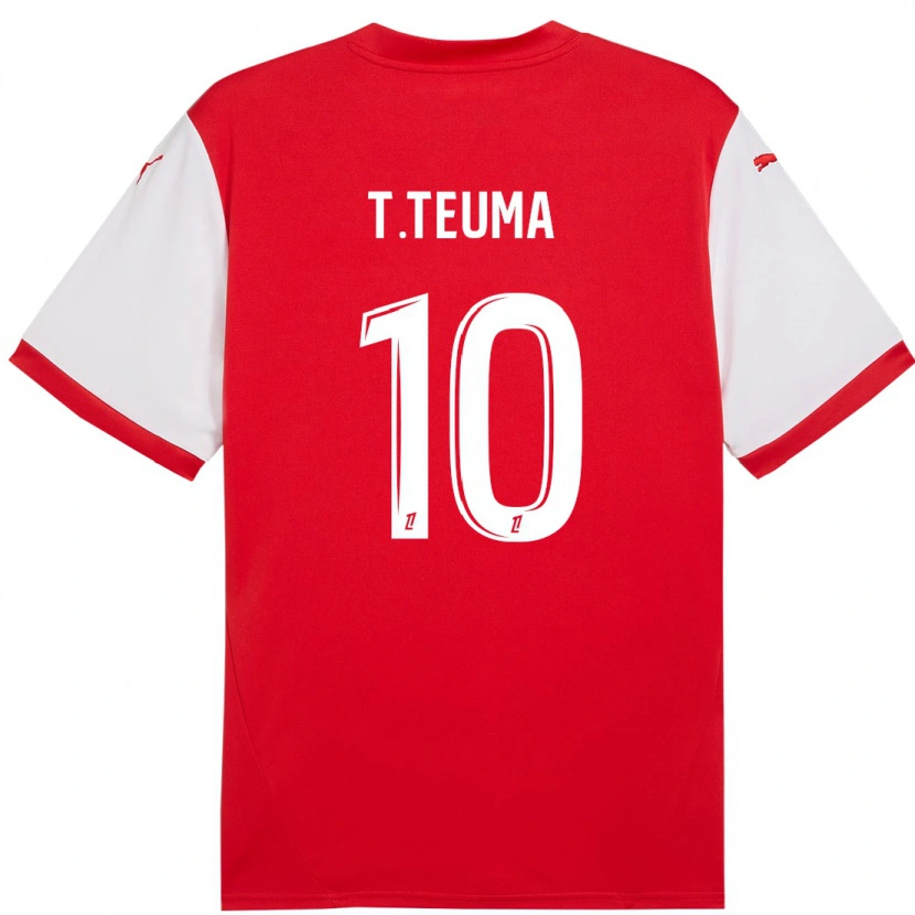 Danxen Kinderen Teddy Teuma #10 Rood Wit Thuisshirt Thuistenue 2024/25 T-Shirt