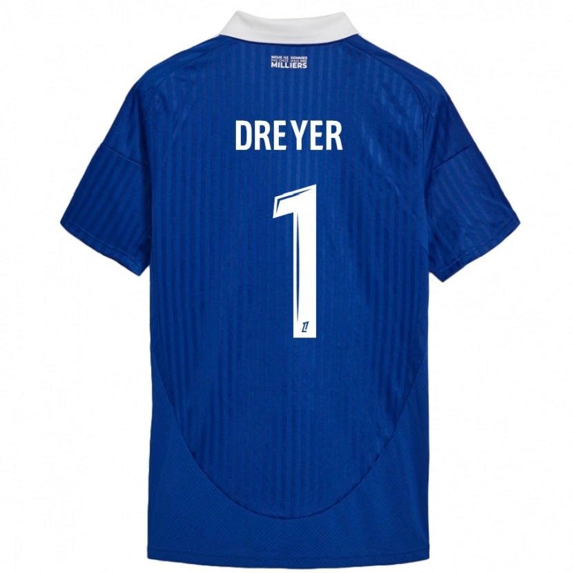 Danxen Kinderen Matthieu Dreyer #1 Blauw Wit Thuisshirt Thuistenue 2024/25 T-Shirt