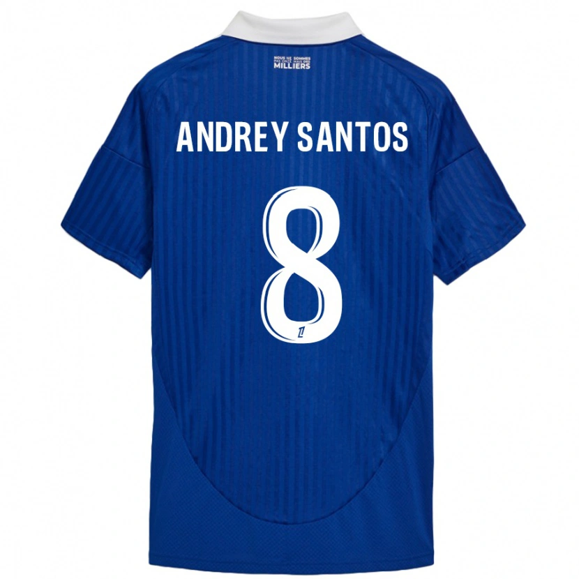 Danxen Kinderen Andrey Santos #8 Blauw Wit Thuisshirt Thuistenue 2024/25 T-Shirt