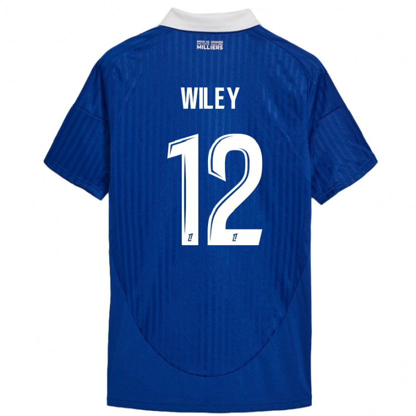 Danxen Kinderen Caleb Wiley #12 Blauw Wit Thuisshirt Thuistenue 2024/25 T-Shirt