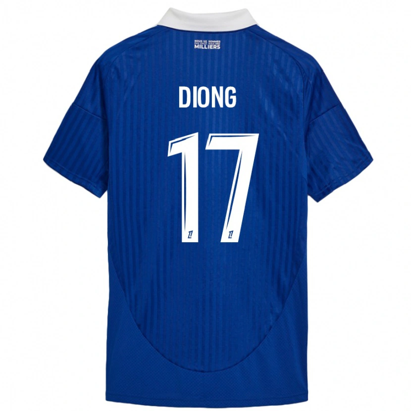 Danxen Kinderen Pape Diong #17 Blauw Wit Thuisshirt Thuistenue 2024/25 T-Shirt