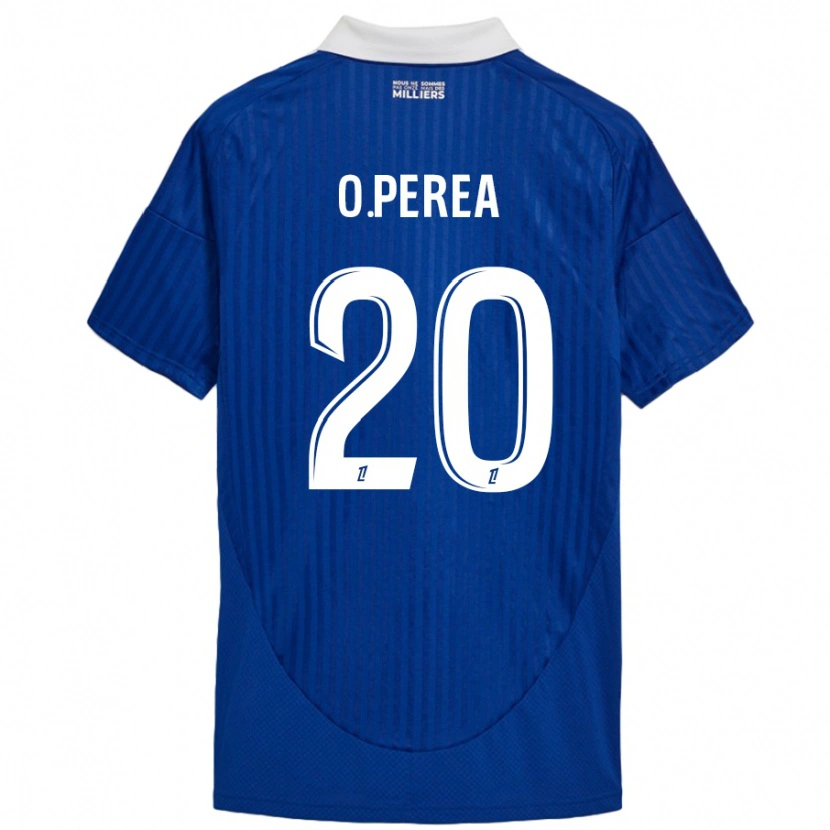 Danxen Kinderen Óscar Perea #20 Blauw Wit Thuisshirt Thuistenue 2024/25 T-Shirt