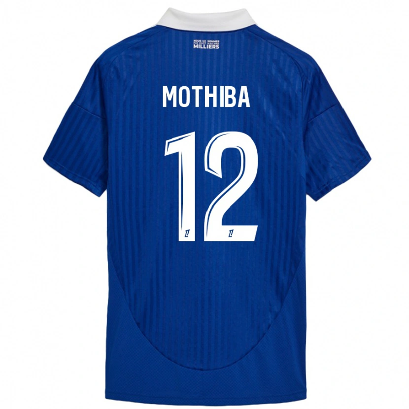 Danxen Kinderen Lebo Mothiba #12 Blauw Wit Thuisshirt Thuistenue 2024/25 T-Shirt