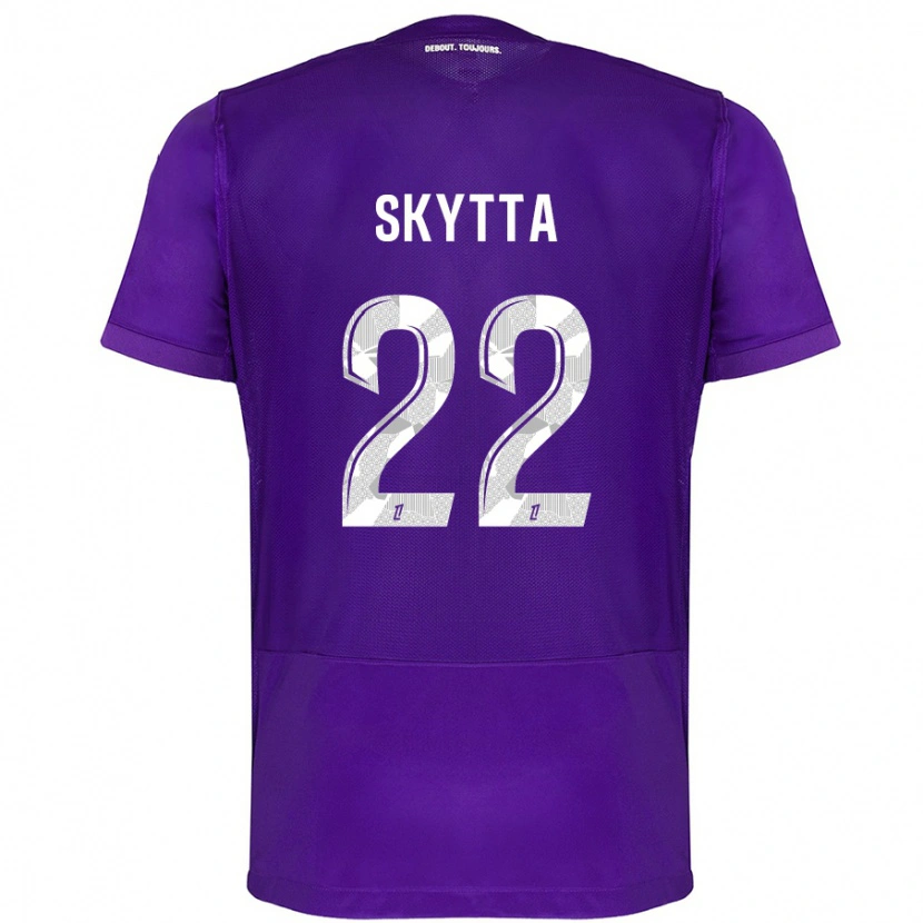 Danxen Kinderen Naatan Skyttä #22 Paars Wit Thuisshirt Thuistenue 2024/25 T-Shirt