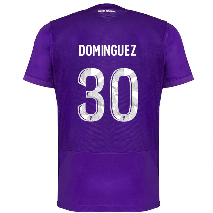 Danxen Kinderen Álex Domínguez #30 Paars Wit Thuisshirt Thuistenue 2024/25 T-Shirt