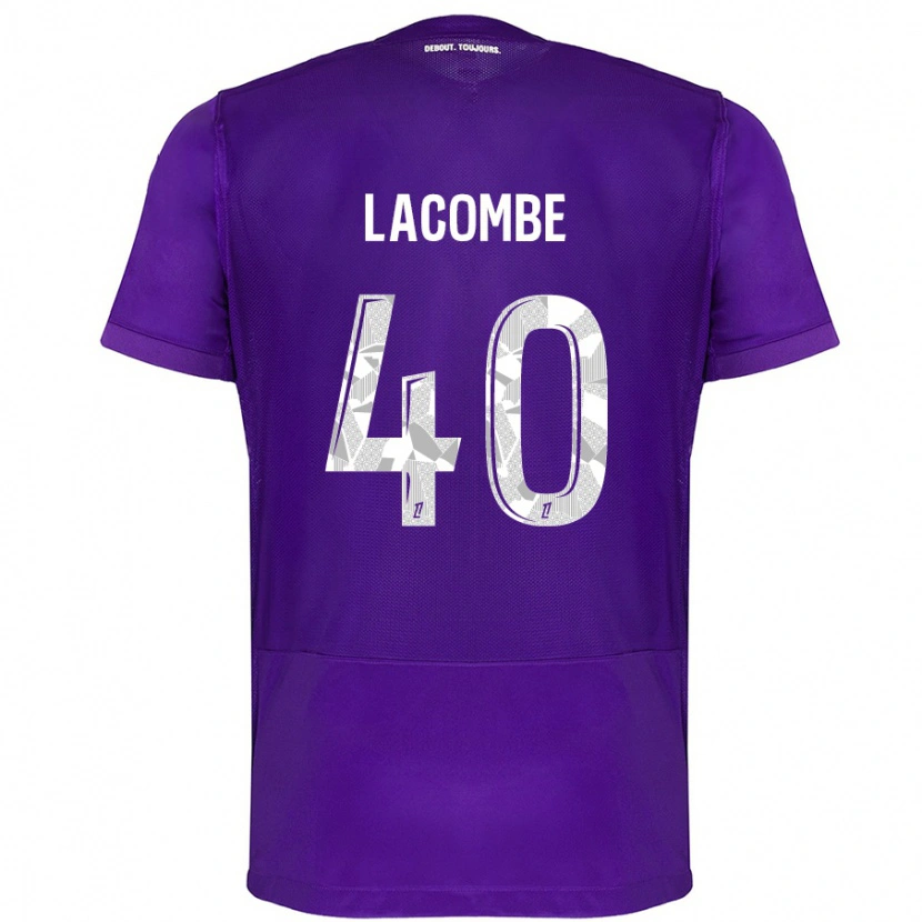 Danxen Kinderen Justin Lacombe #40 Paars Wit Thuisshirt Thuistenue 2024/25 T-Shirt