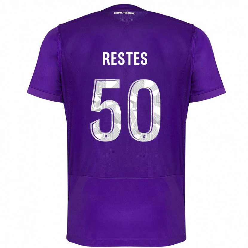 Danxen Kinderen Guillaume Restes #50 Paars Wit Thuisshirt Thuistenue 2024/25 T-Shirt