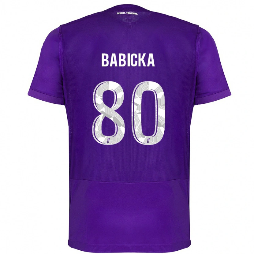 Danxen Kinderen Shavy Babicka #80 Paars Wit Thuisshirt Thuistenue 2024/25 T-Shirt