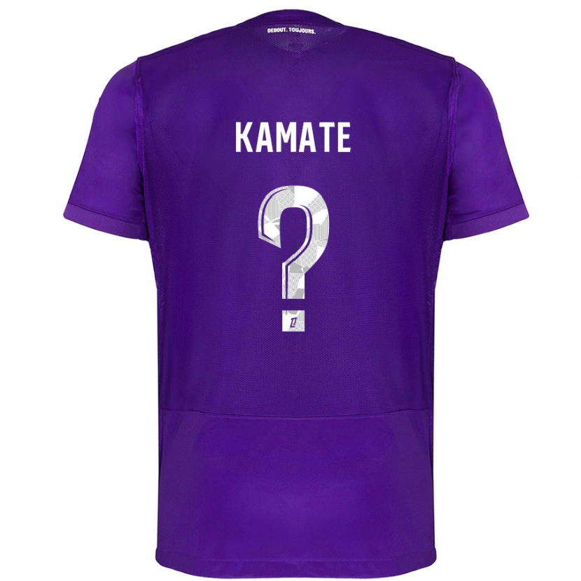 Danxen Kinderen Ali Kamate #0 Paars Wit Thuisshirt Thuistenue 2024/25 T-Shirt