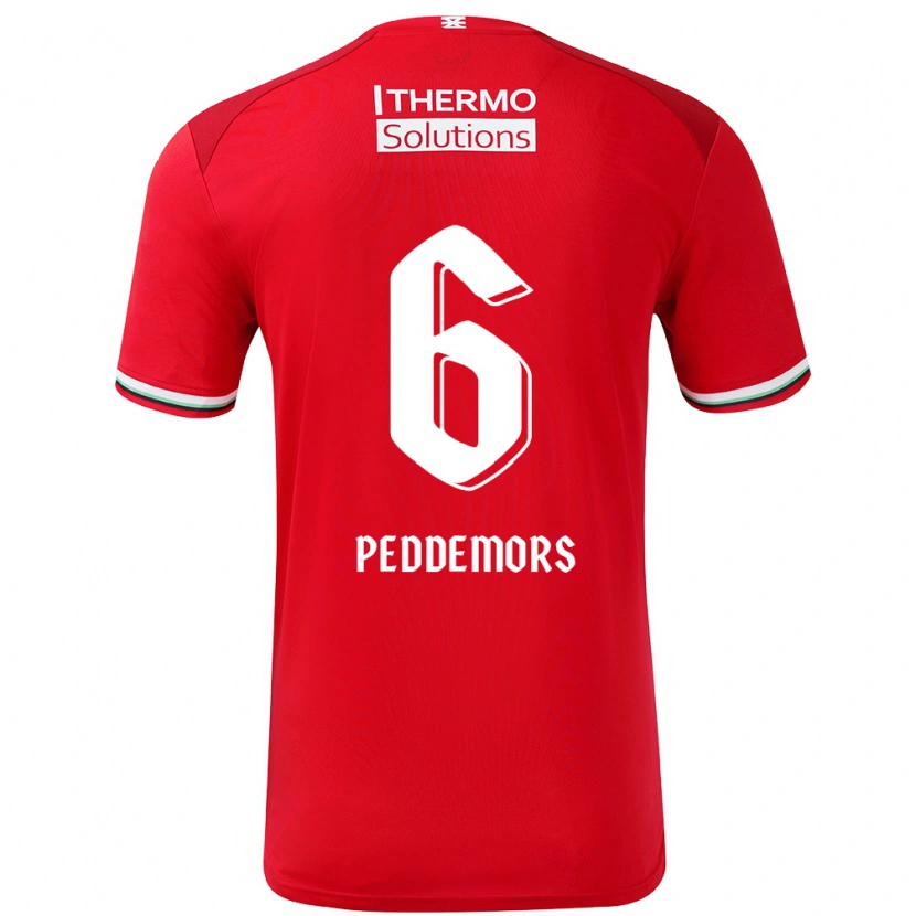 Danxen Kinderen Ella Peddemors #6 Rood Wit Thuisshirt Thuistenue 2024/25 T-Shirt