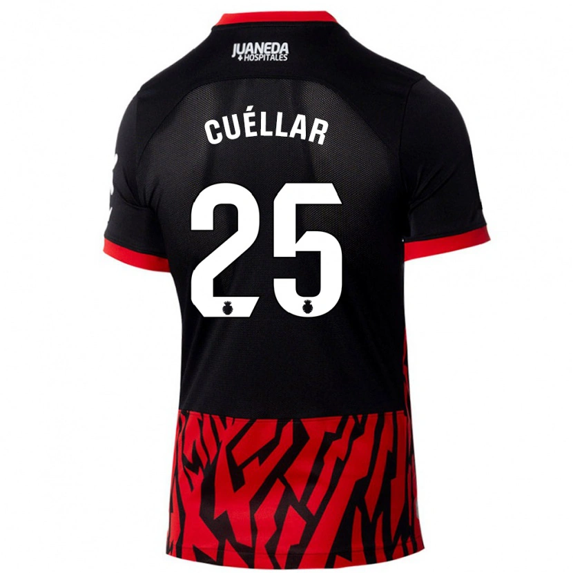 Danxen Kinderen Iván Cuéllar #25 Zwart Rood Thuisshirt Thuistenue 2024/25 T-Shirt