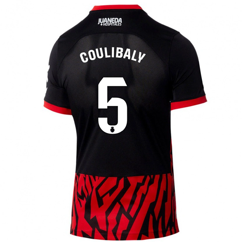 Danxen Kinderen Habib Anas Coulibaly #5 Zwart Rood Thuisshirt Thuistenue 2024/25 T-Shirt