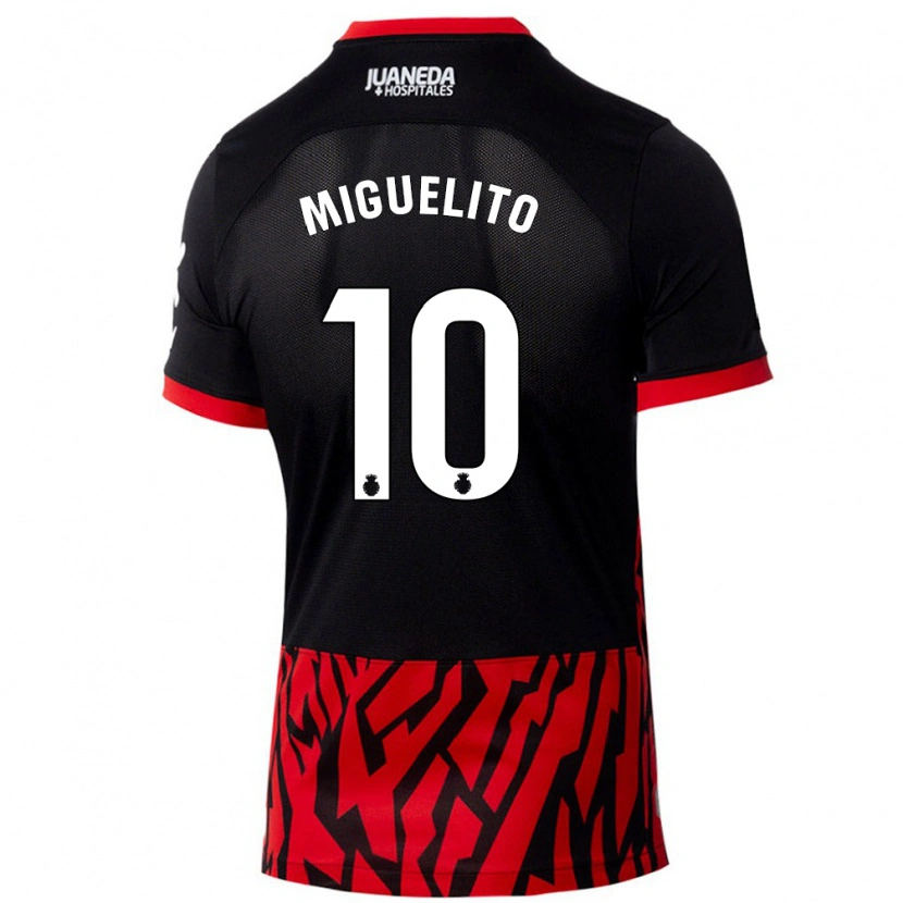 Danxen Kinderen Miguelito #10 Zwart Rood Thuisshirt Thuistenue 2024/25 T-Shirt