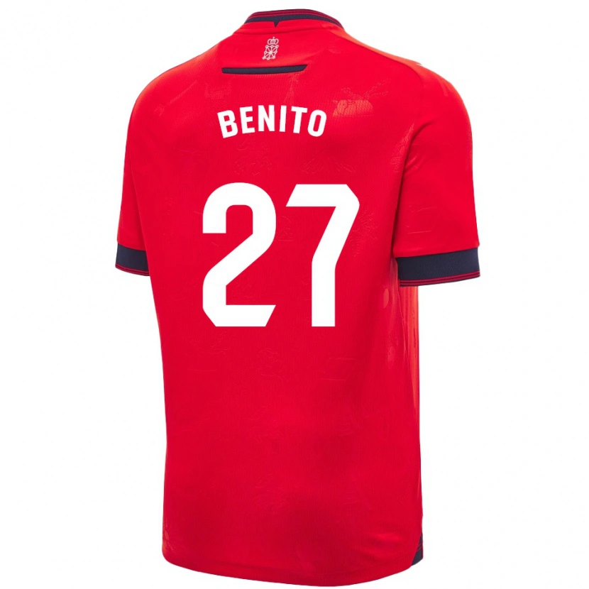 Danxen Kinderen Iker Benito #27 Rood Wit Thuisshirt Thuistenue 2024/25 T-Shirt