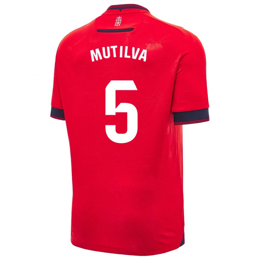 Danxen Kinderen Christian Mutilva #5 Rood Wit Thuisshirt Thuistenue 2024/25 T-Shirt