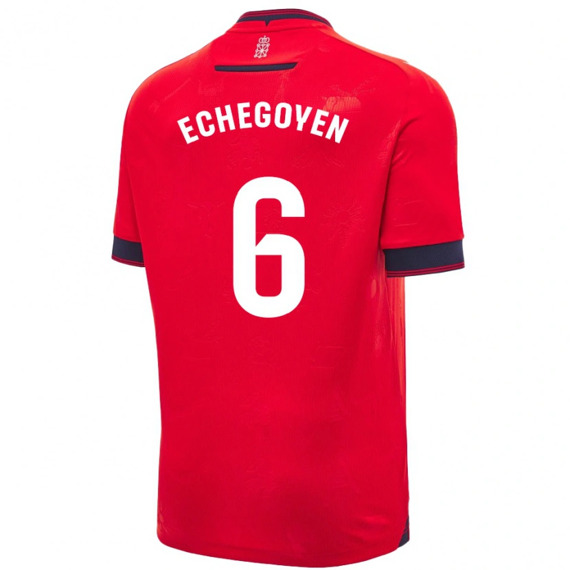 Danxen Kinderen Mauro Echegoyen #6 Rood Wit Thuisshirt Thuistenue 2024/25 T-Shirt