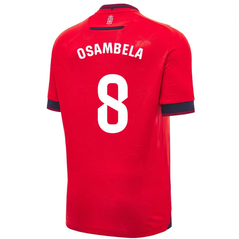 Danxen Kinderen Asier Osambela #8 Rood Wit Thuisshirt Thuistenue 2024/25 T-Shirt